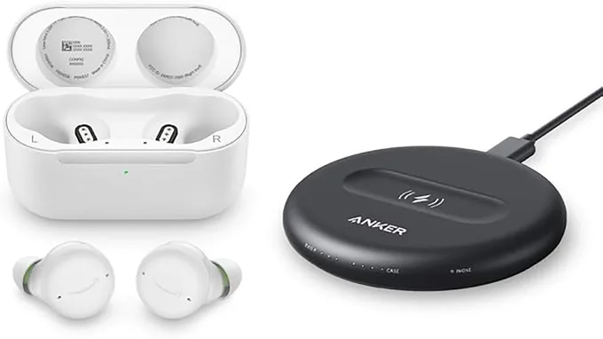 Echo Buds（第2世代）ワイヤレス充電ケース付き＋Echo Buds用 PowerWave 5Wワイヤレス充電パッド