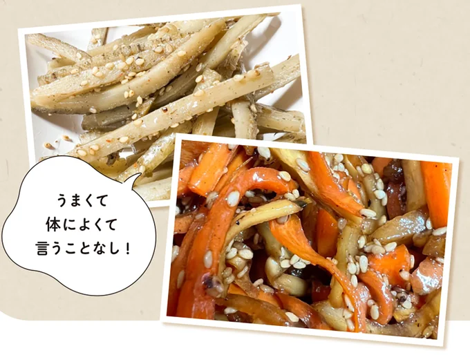 きんぴらごぼう/家庭料理の定番のきんぴらごぼうも、やはりごぼうの旬の季節に作るのが一番。我が家ではごぼうだけで作ったりにんじんと合わせたりと、その日にある材料と気分で作っています。
