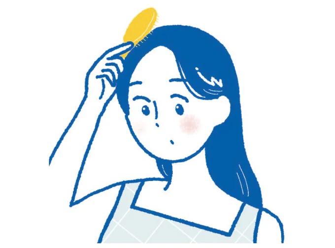 2. 地肌に沿うよう、ブラシを入れる(▶︎3に続く)