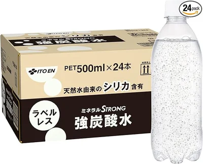 【Amazon.co.jp限定】 ミネラルストロング 伊藤園 ラベルレス 強炭酸水 500ml×24本 シリカ含有