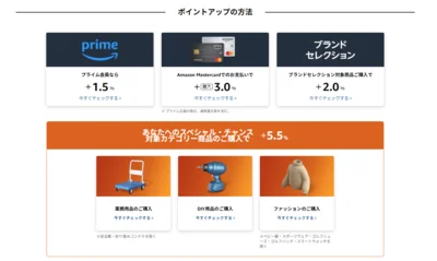 ポイントアップ方法は？