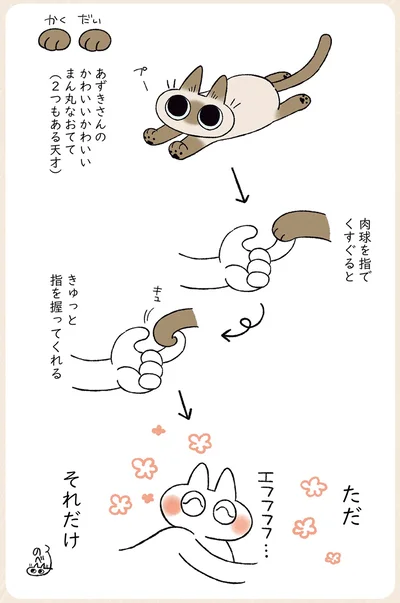 肉球を指でくすぐると