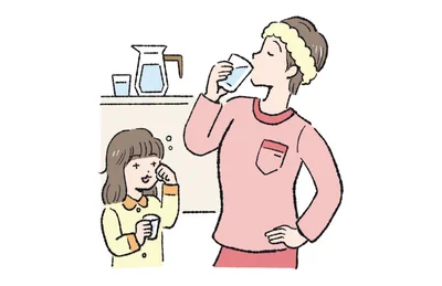  起きたらまずコップ1杯の水を飲む