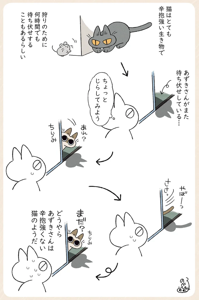 辛抱強くない猫のようだ