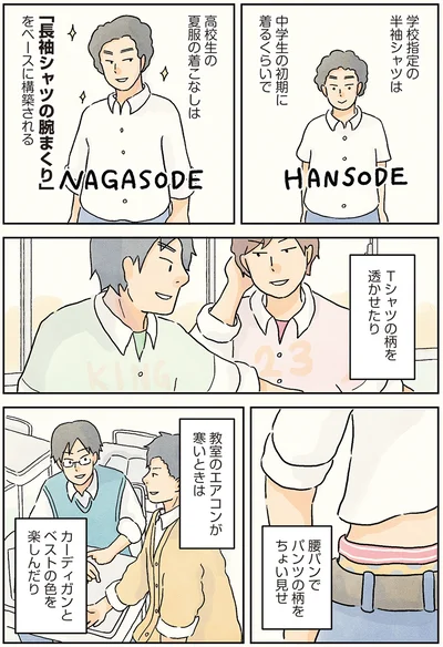 高校生の夏服の着こなし