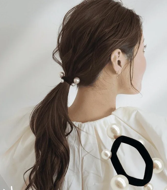 ヘアゴム 大人 パール 3個 セット
