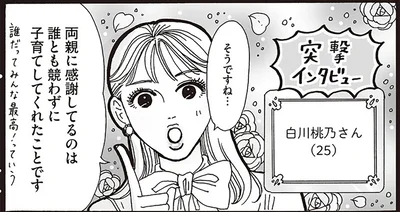 両親に感謝してるのは誰とも競わずに子育てしてくれたことです