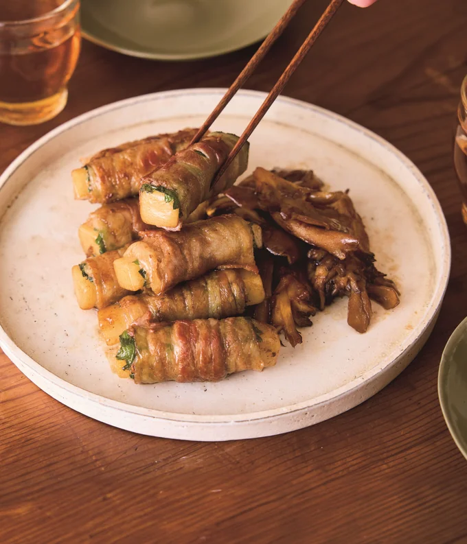 「もちの青じそ肉巻き」