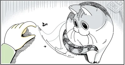 しっぽで遊ぶ