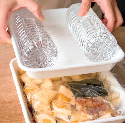 おもしはペットボトルで
