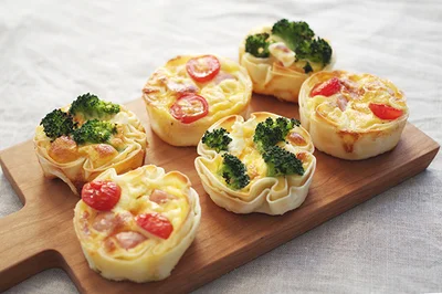 餃子の皮でできるキッシュ２種