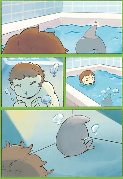 潜ってしまった子ザメ