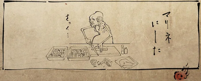 見事な包丁さばき！鮭をもらってマリネにする令和の餓鬼