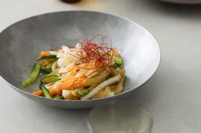 歯ごたえのいい食材のオンパレード。「ポリポリ中華くらげサラダ」