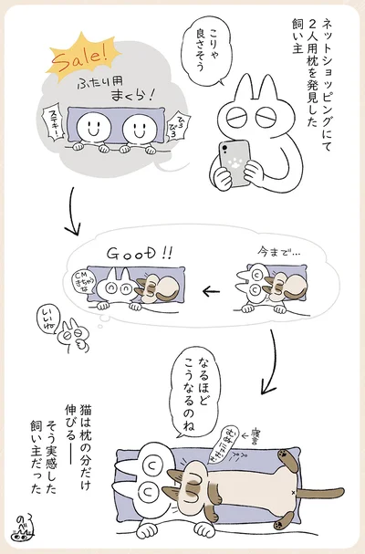 猫は枕の分だけ伸びる
