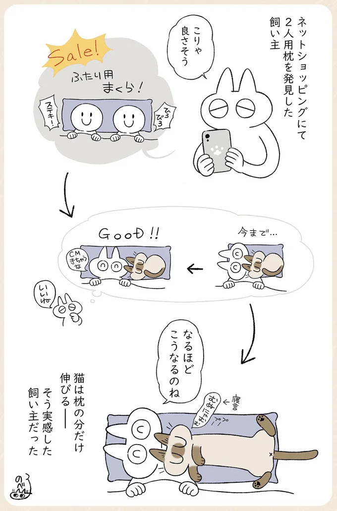 猫は枕の分だけ伸びる