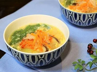 紅白なます入り 酸辣湯風スープ