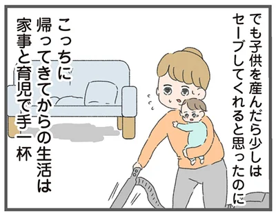 帰ってきてからの生活は家事と育児で手一杯