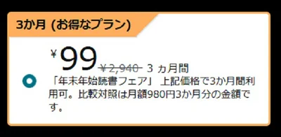 3か月99円