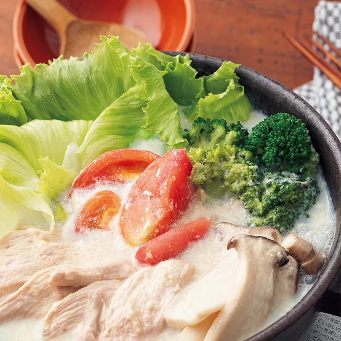 「白だし洋風豆乳鍋」