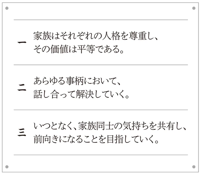 まーちゃん家の三原則
