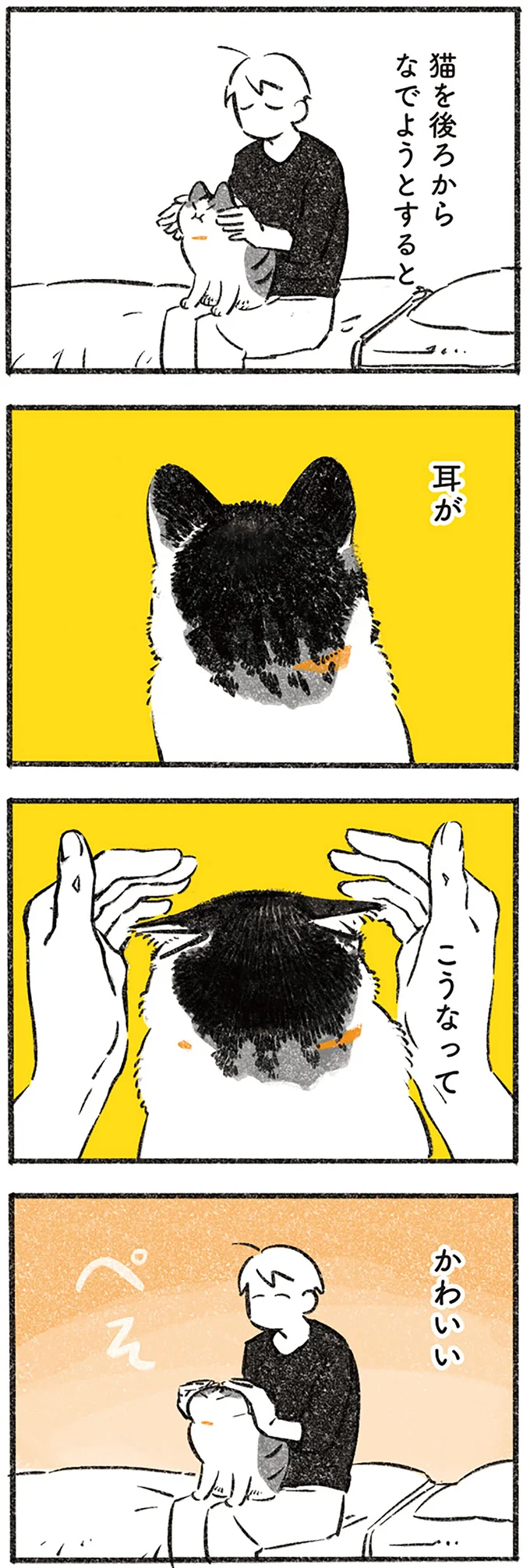 猫を後ろからなでようとすると