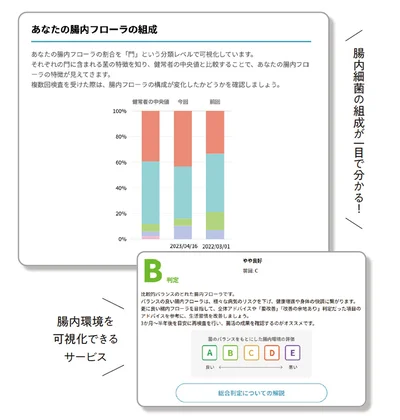 腸内細菌の組成が一目で分かる！
