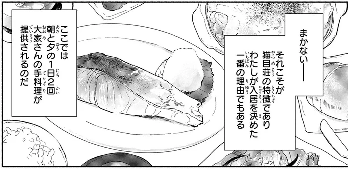 こんなに古いなんて！朝夕のまかない付きに惹かれて越してきた下宿／猫目荘のまかないごはん 1（1）