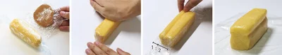 プレーン生地を食パンの形に成形