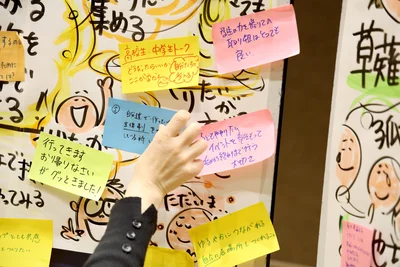 ボードには付箋がいっぱい！