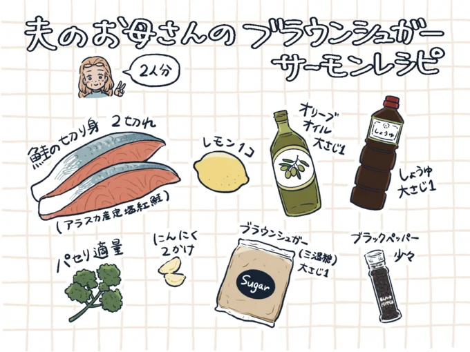 ブラウンシュガーサーモン材料
