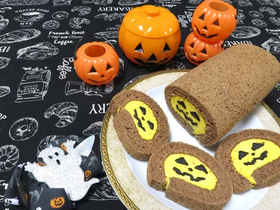 【ハロウィン】かぼちゃのロールケーキ♪
