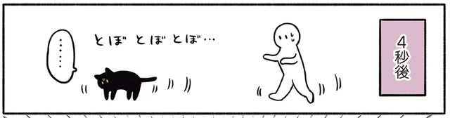 5秒後には開き直り!?運動不足気味な黒猫ろんと飼い主の追いかけっこ／黒猫ろんと暮らしたら2（4）