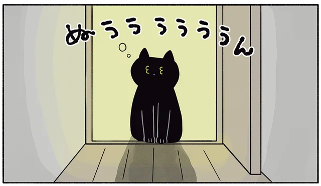 真夜中の廊下で虫に遭遇！飼い主の悲鳴でかけつけた寝ぼけ眼の黒猫ろん／黒猫ろんと暮らしたら2（11）
