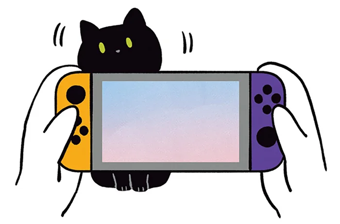 近づいたり、左右に揺れたり。ゲーム中の飼い主にアピールする黒猫ろん／黒猫ろんと暮らしたら2（17）