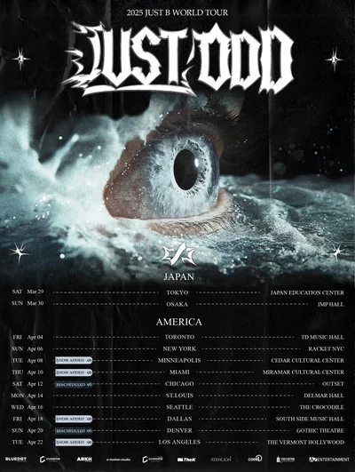 3月東京、大阪から「2025 JUST B WORLD TOUR [JUST ODD]」が開幕！