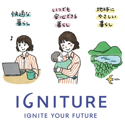 「快適な暮らし」「いつも安心できる暮らし」「地球にやさしい暮らし」を実現するIGNITURE