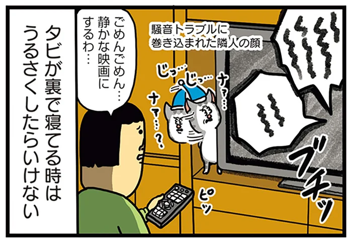 昼寝を邪魔してごめん。テレビ裏で寝るのが好きな猫に配慮した結果
