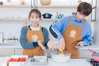 材料は少しずつ加えて混ぜます
