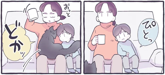お腹が大きくても遠慮なし！全身で愛を伝えてくる飼い猫／るしこの子育て日記（23）