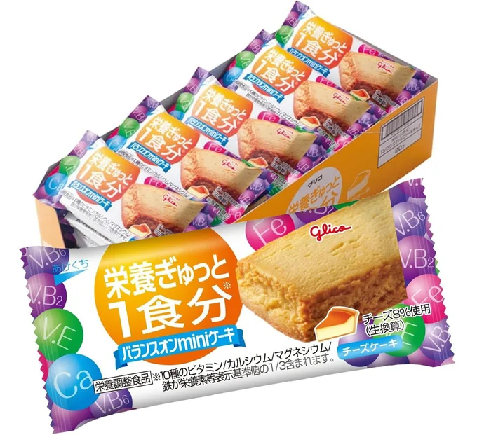 バランスオンminiケーキ 江崎グリコ 【バランスオン ミニケーキ】チーズケーキ味 20個入り
