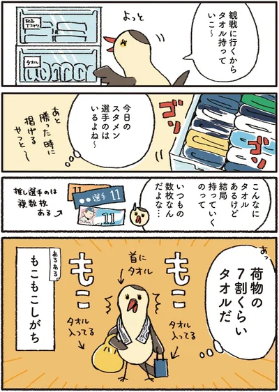 荷物の7割くらいタオルだ