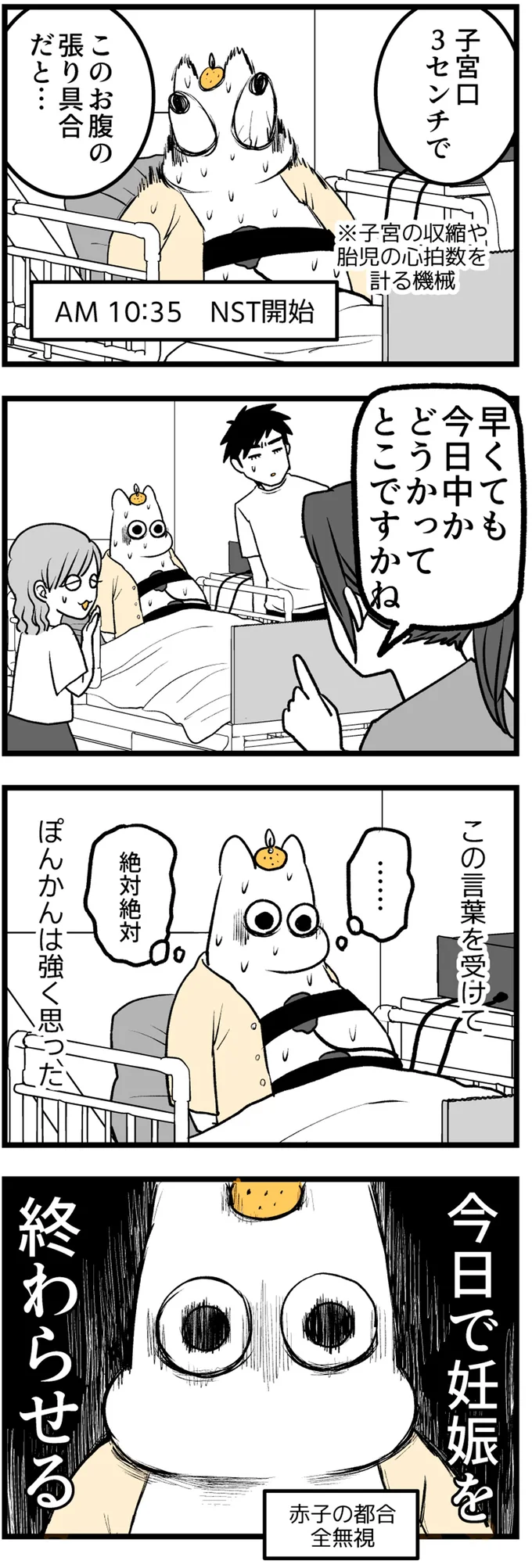 今日で妊娠を終わらせる