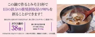 味噌汁一杯で、一日の鉄分90％を補える！