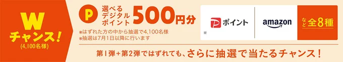 嬉しいWチャンスでデジタルポイントが当たる！