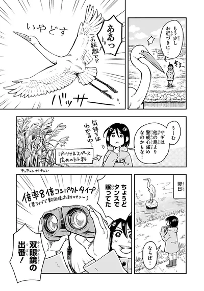 うーむ、サギは他の鳥より警戒心強めなのかもな