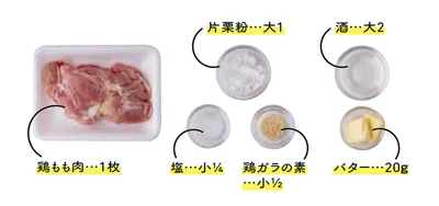 塩バターチキンステーキの材料