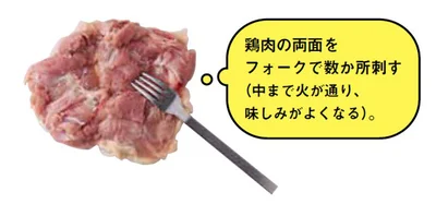 鶏肉に穴をあける