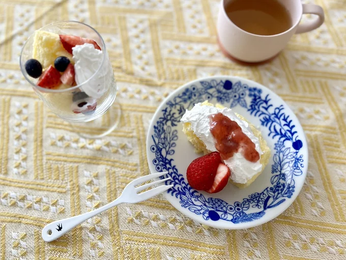 レンジケーキミックスで作った生地をアレンジ♪