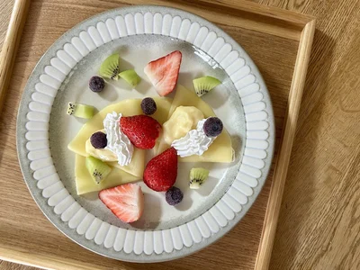 カフェのようなクレープが完成